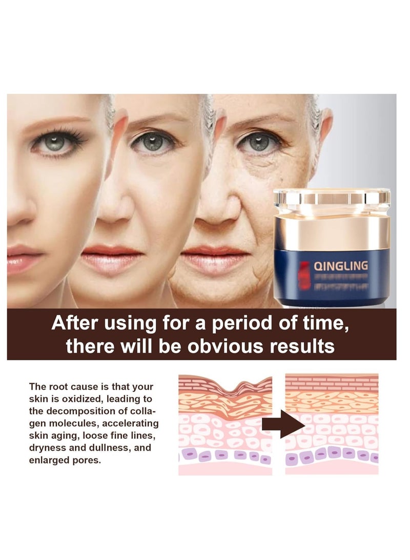Qingling Wrinkle Removal Cream, Japanese Qingling Wrinkle Removal Cream, Firming Anti-Aging Cream, Anti Aging Skin Care Firming, Peptide Firming Anti-Wrinkle Cream 50g - Image 3