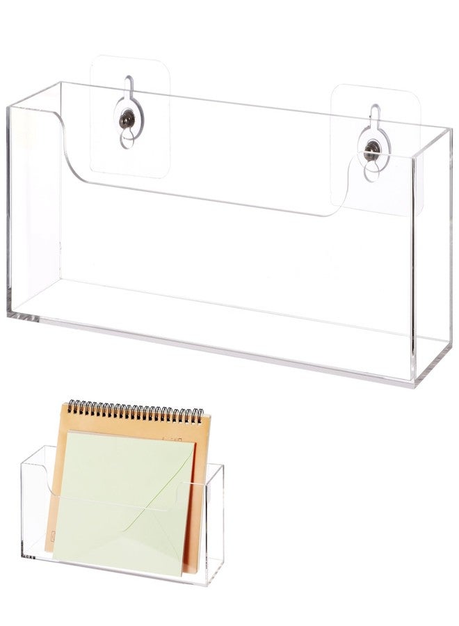Homaisson Clear Acrylic Mail Holder Box for Desk or Wall Mount, Mail Organizer Countertop, Modern Wall Mounted or Tabletop Mailbox, Letter Storage Organizer Box - Image 1