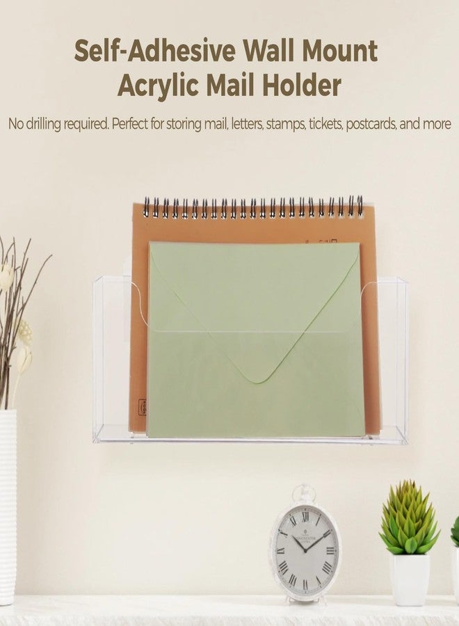 Homaisson Clear Acrylic Mail Holder Box for Desk or Wall Mount, Mail Organizer Countertop, Modern Wall Mounted or Tabletop Mailbox, Letter Storage Organizer Box - Image 3