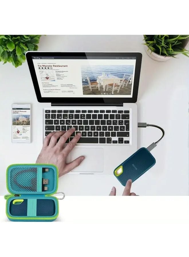 Green Hard Case For SanDisk Extreme Portable SSD 500GB 1TB 2TB 4TB USB C Travel Holder - Image 3