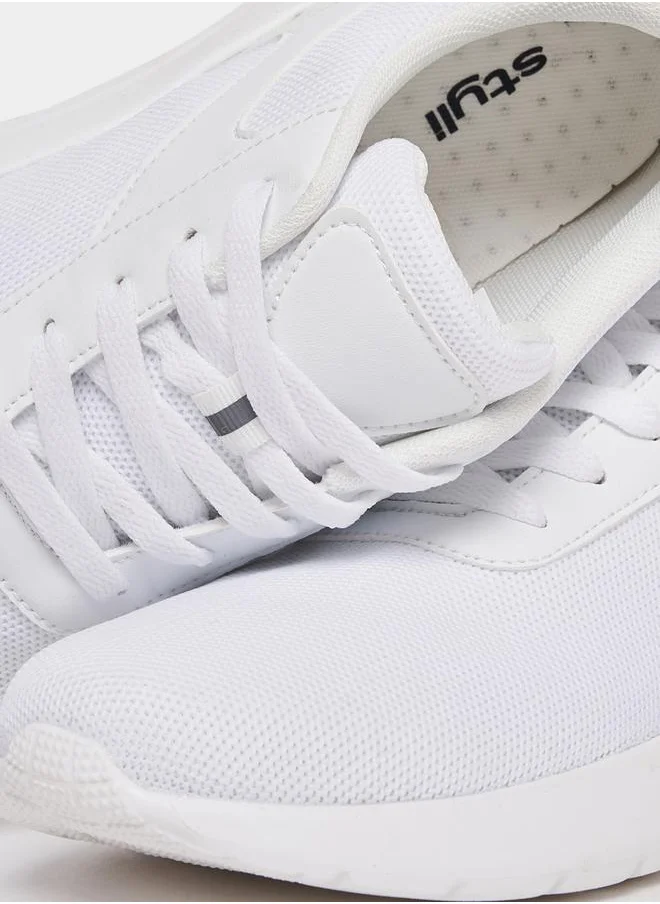 Styli Knitted Lightweight Lace Up Sneakers