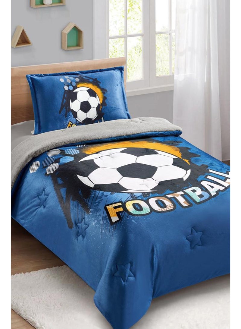 ميرال مفرش شتوي فخم , وجه مخمل ناعم ووجه فرو دافئ , 3 قطع - رسومات كرتونية - لحاف مقاس 160x210 سم - Image 2