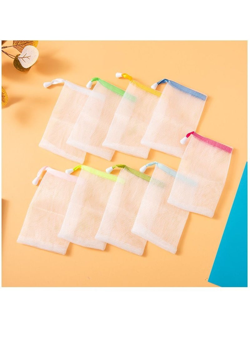 NIBEMINENT 20 Pack Handmade Soap Bubble Mesh Bags Exfoliating Bag Double Layer Foam Net Saver Pouch Body Facial Cleaning Tool (Assorted Colors) - Image 1