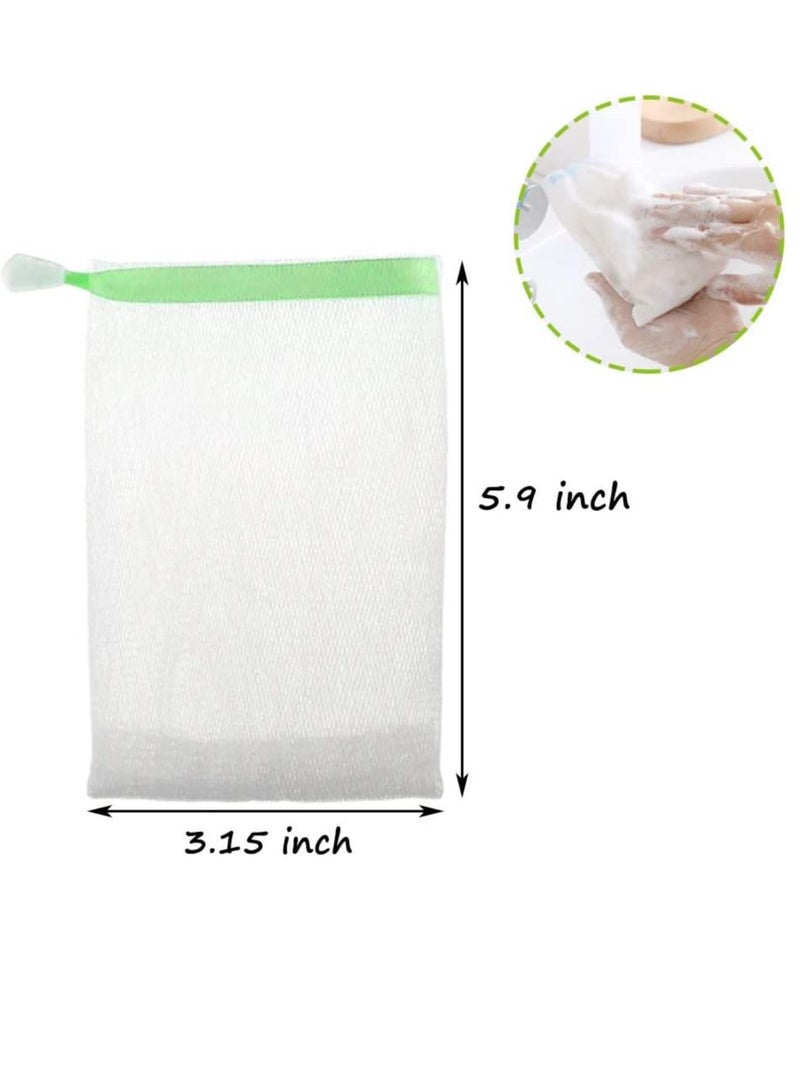 NIBEMINENT 20 Pack Handmade Soap Bubble Mesh Bags Exfoliating Bag Double Layer Foam Net Saver Pouch Body Facial Cleaning Tool (Assorted Colors) - Image 4