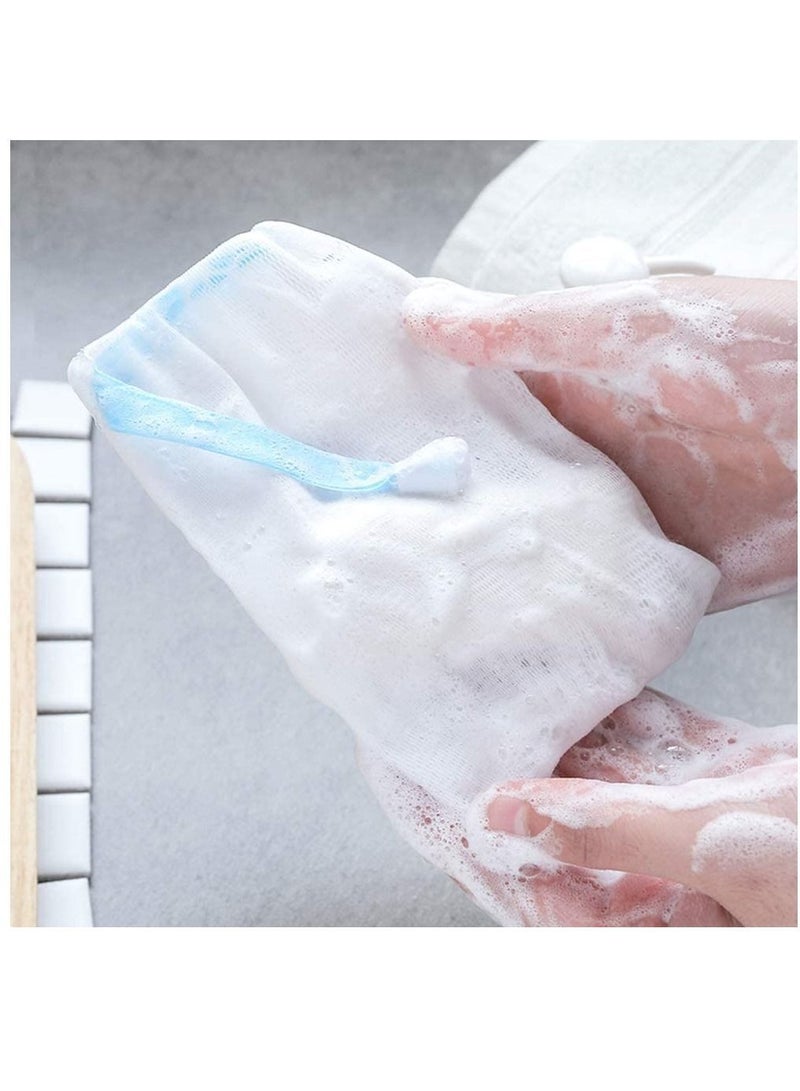 NIBEMINENT 20 Pack Handmade Soap Bubble Mesh Bags Exfoliating Bag Double Layer Foam Net Saver Pouch Body Facial Cleaning Tool (Assorted Colors) - Image 3