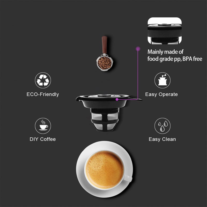 Compatible with Hamilton Beach FlexBrew 49979/ 2 Way Reusable Refillable Coffee Filter Basket Capsules Cup 2pcs - Image 3