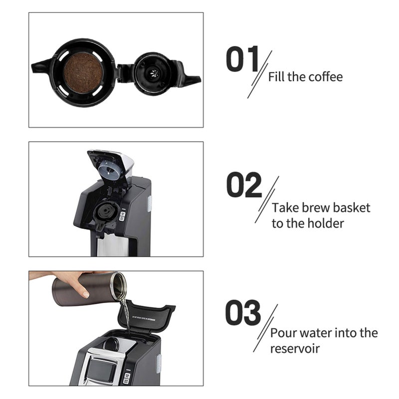 Compatible with Hamilton Beach FlexBrew 49979/ 2 Way Reusable Refillable Coffee Filter Basket Capsules Cup 2pcs - Image 2