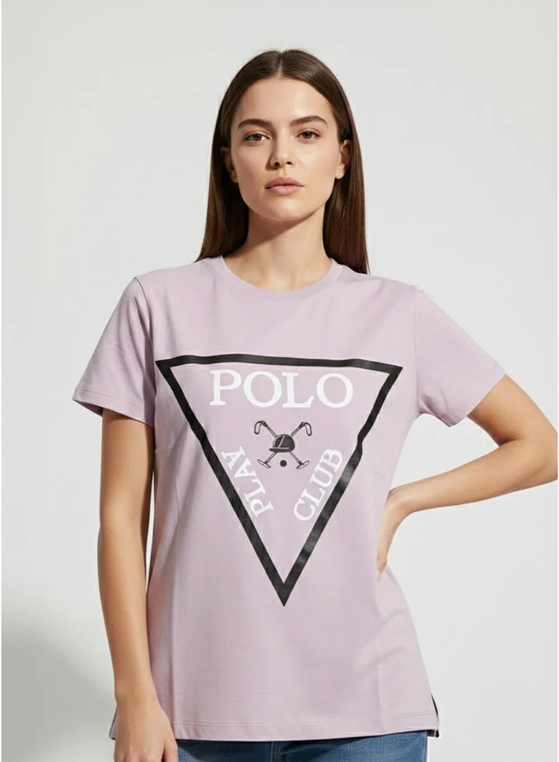 لعب البولو Ladies Graphic T-shirt -LILAC