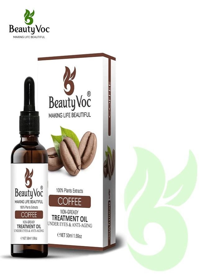 BEAUTY VOC Coffee Treatment Oil Enriched with Nourishing Coffee Extracts and Essential Oils Deeply Hydrates and Effortlessly Fades Fine Lines for a Timeless Beauty Transformation., 50ml  - Image 1