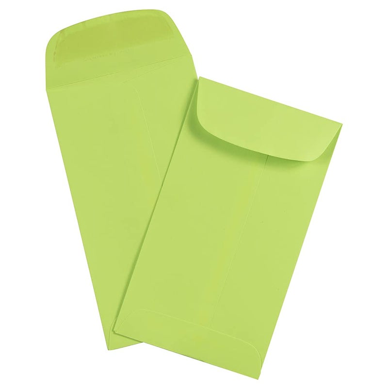 JAM PAPER #5.5 Coin Colored Business Envelopes - 3 1/8 x 5 1/2 - Ultra Lime Green - 50/Pack - Image 5