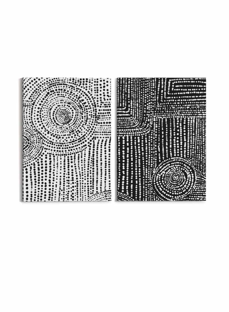 لوحة طقم من لوحتين كانفاس على إطار خشبي، تصميم نقاط دائرية، للمنزل، غرفة المعيشة، المكتب، الديكور - Image 4