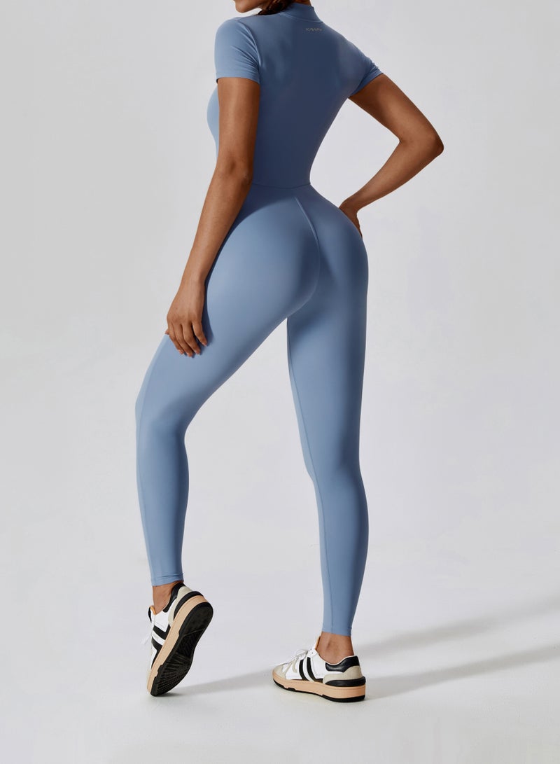 KAWN.YOGA Womens Short Sleeves High-Neck Jumpsuit - Image 5