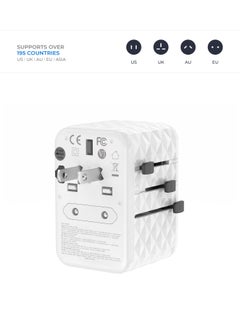 blupebble Passport 2.1 World Travel Adapter with 2 USB-C, 2 USB-A ports, 65W PD Fast Charge and 60W QC 3.0 Charging Max for EU, UK, USA, AU for Multi Countries  - Image 2