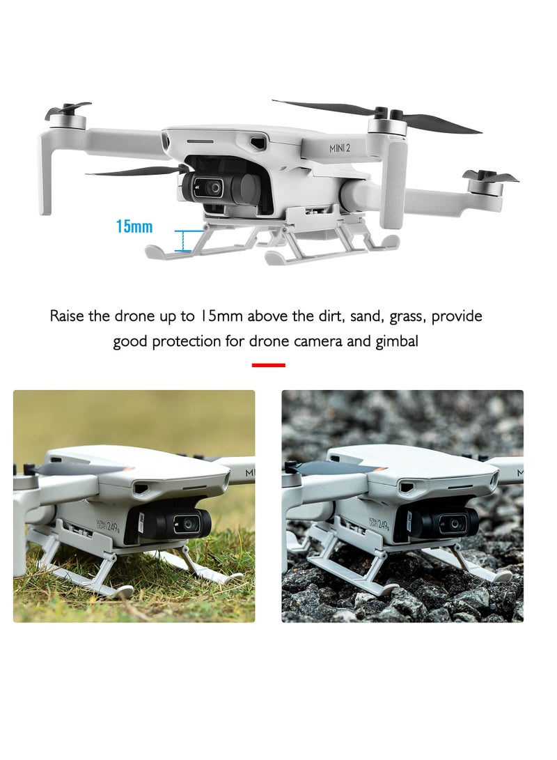 SOLARAE جهاز هبوط مزود بإضاءة LED لطائرات DJI Mini 2 و Mini SE و Mavic Mini، حامل ثلاثي قابل للطي مع إضاءة طيران ليلية وإشارة، ملحق حماية لتمديد الطائرة باللون الأصفر - Image 2