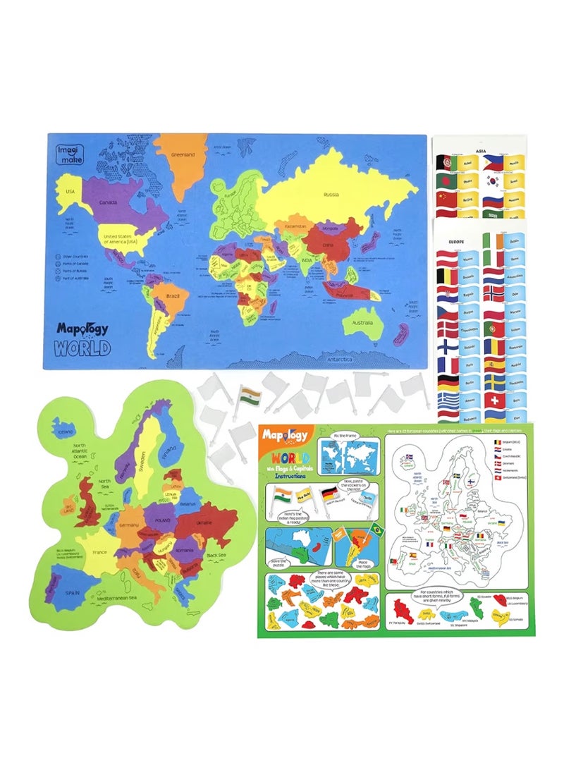 لعبة بازل خريطة العالم من Mapology (مع أعلام الدول وعواصمها) للأطفال بعمر 5 سنوات فما فوق | أحجيات تركيب على شكل خرائط الدول | ألعاب تعليمية وتثقيفية في الجغرافيا للأولاد والبنات | - Image 5