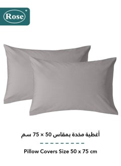 Rose Rose Luxurious Plain Fitted Sheet with Deep Pockets and Pillow Cases, Bed Sheet 3-Pieces Set, Soft & Cozy Microfiber Breathable and Cooling, King Size 200x200+38 cm, Light Grey  - Image 4