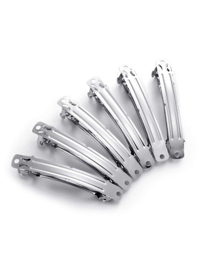 UJOY French Barrette Hair Clips For Women Craft Diy Decorate 7Cm (Pack Of 20), Silver - Image 4