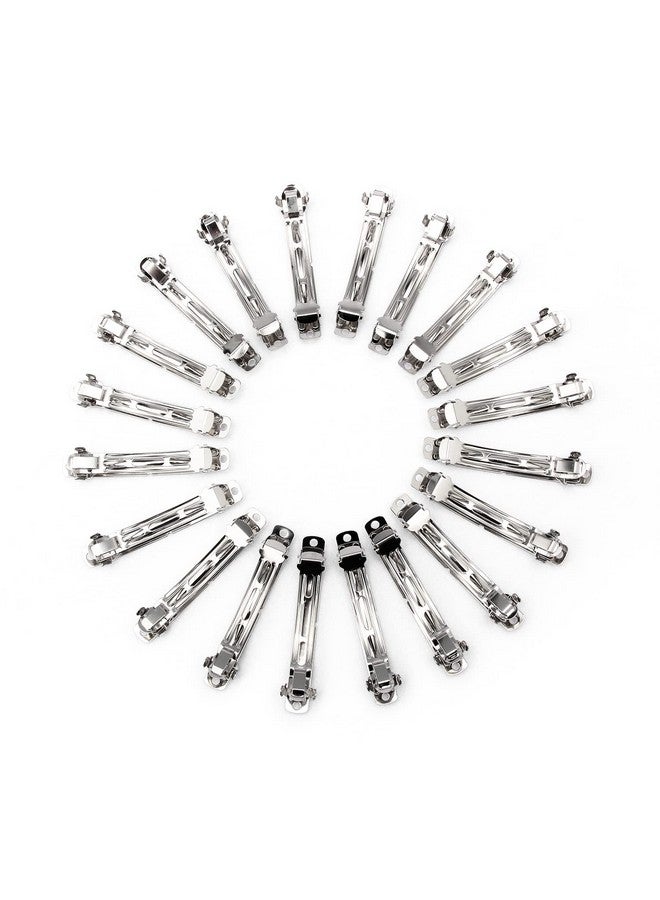 UJOY French Barrette Hair Clips For Women Craft Diy Decorate 7Cm (Pack Of 20), Silver - Image 1