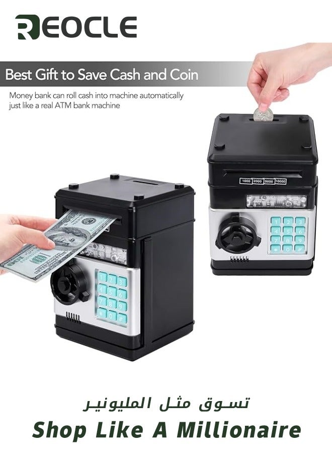 REOCLE Mini ATM Savings Piggy Banks Toys for Real Money Save Electronic ATM Machine Coin Bank Money Saver Digital Password Cash Safe Box Gifts for for Kids Girls Boys Adults - Image 4