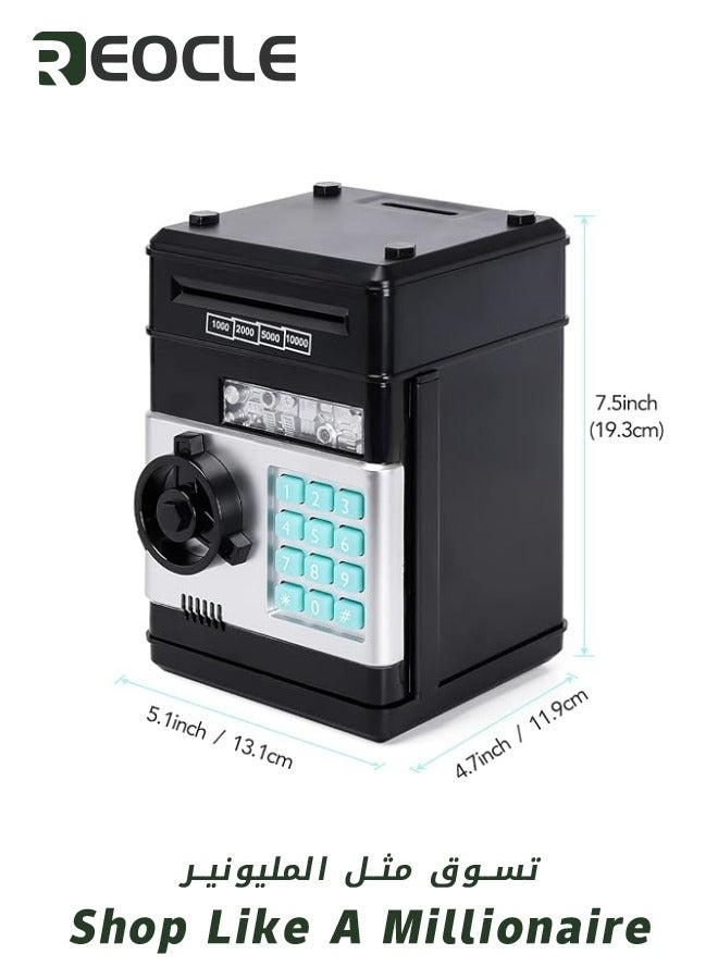 REOCLE Mini ATM Savings Piggy Banks Toys for Real Money Save Electronic ATM Machine Coin Bank Money Saver Digital Password Cash Safe Box Gifts for for Kids Girls Boys Adults - Image 5