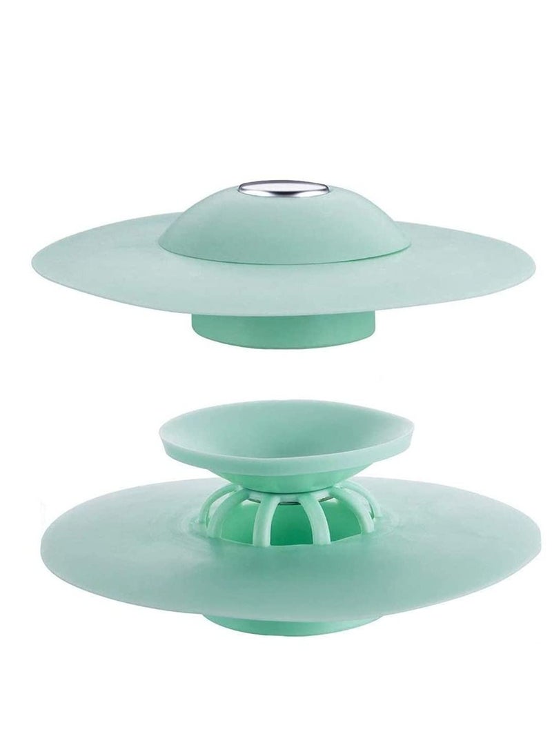 Y&D Kitchen Sink Strainer,Filter Hair Catcher Net Bath Tub Stopper Plug Anti Clogging Drain Mesh Covers Sieve For Bathroom, Fit Bathtub And (Color: Light Green, 2 pcs)  - Image 1