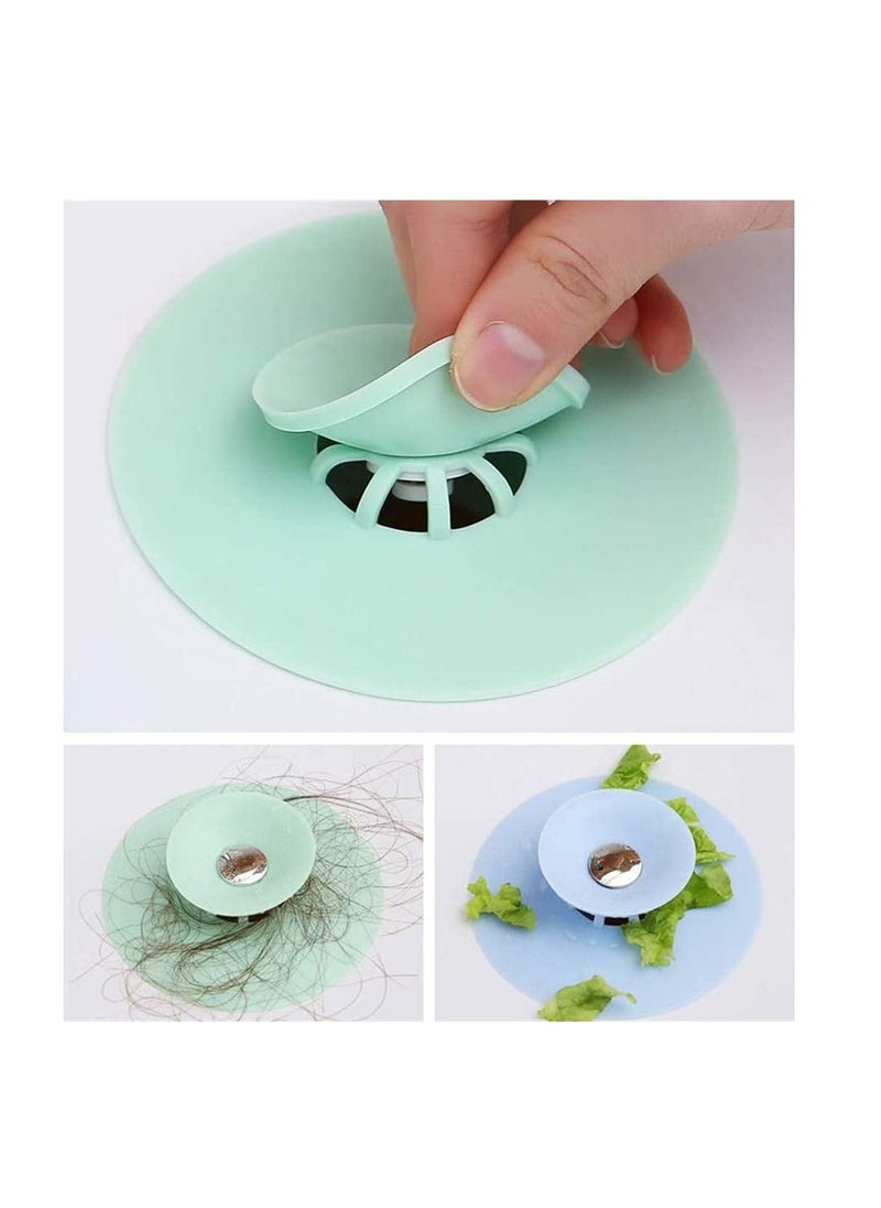 Y&D Kitchen Sink Strainer,Filter Hair Catcher Net Bath Tub Stopper Plug Anti Clogging Drain Mesh Covers Sieve For Bathroom, Fit Bathtub And (Color: Light Green, 2 pcs)  - Image 3