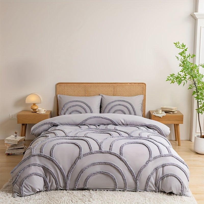2pcs/3pcs Tufted Nordic Bohemian Style Bedding, Modern Minimalist Soft and Comfortable Bedding, Duvet Cover Set with Zipper (Includes 1 Duvet Cover and 1 Pillowcase/2 Pillowcases). Available in Multiple Colors and Sizes, a Suitable Gift for Family - Image 5