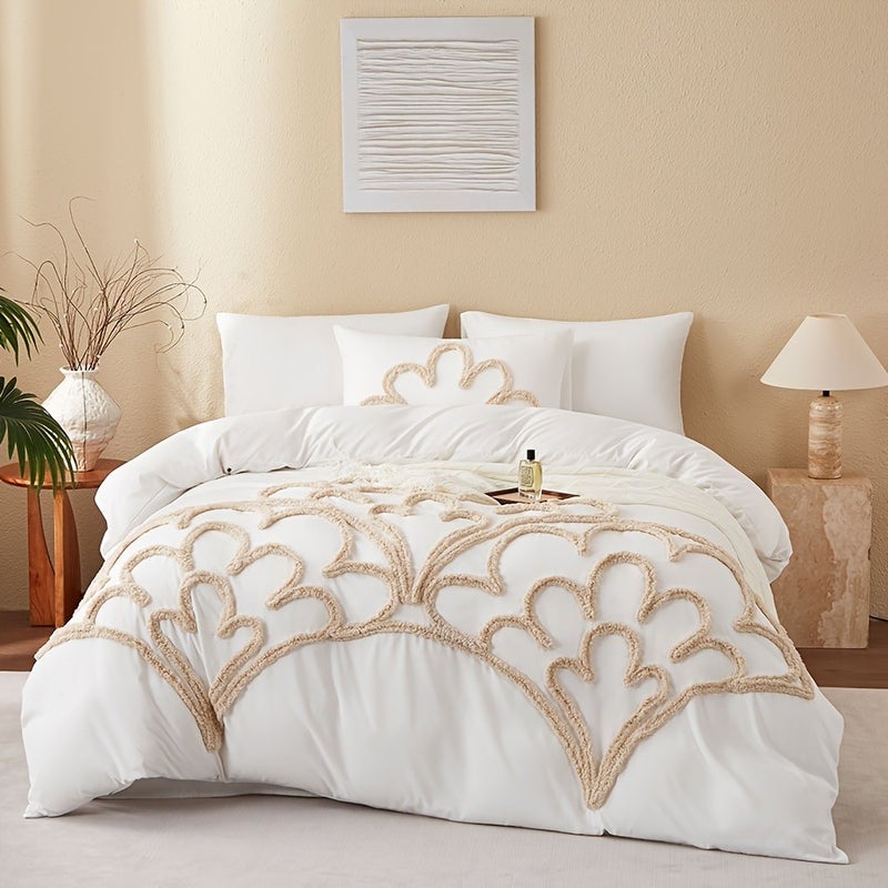 2pcs/3pcs Tufted Nordic Bohemian Style Bedding, Modern Minimalist Soft and Comfortable Bedding, Duvet Cover Set with Zipper (Includes 1 Duvet Cover and 1 Pillowcase/2 Pillowcases). Available in Multiple Colors and Sizes, a Suitable Gift for Family - Image 1