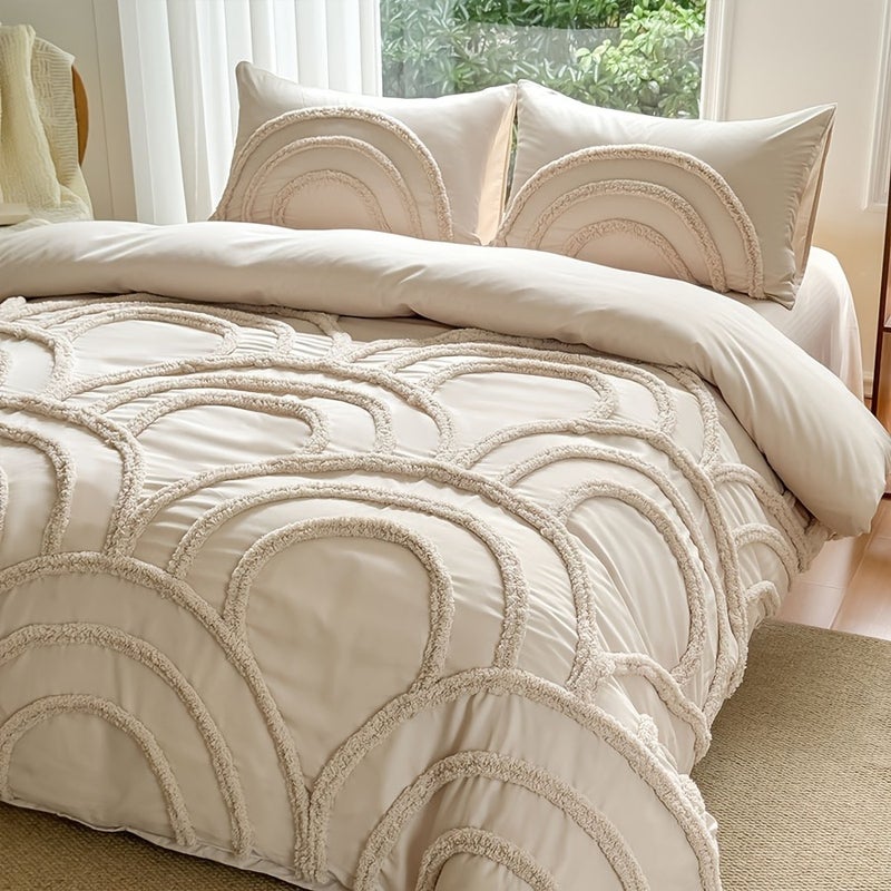 2pcs/3pcs Tufted Nordic Bohemian Style Bedding, Modern Minimalist Soft and Comfortable Bedding, Duvet Cover Set with Zipper (Includes 1 Duvet Cover and 1 Pillowcase/2 Pillowcases). Available in Multiple Colors and Sizes, a Suitable Gift for Family - Image 2