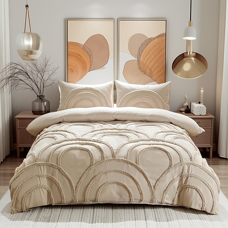 2pcs/3pcs Tufted Nordic Bohemian Style Bedding, Modern Minimalist Soft and Comfortable Bedding, Duvet Cover Set with Zipper (Includes 1 Duvet Cover and 1 Pillowcase/2 Pillowcases). Available in Multiple Colors and Sizes, a Suitable Gift for Family - Image 4