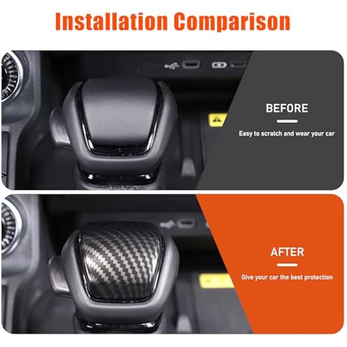 ريحني تجهيز غطاء مقبض ناقل الحركة متوافق مع تويوتا لاند كروزر برادو 250 J250 LC250 2024 2025 ملحقات ABS مقبض مقبض ناقل الحركة غطاء مقبض ناقل الحركة 1 قطعة لون ألياف كربون - Image 3