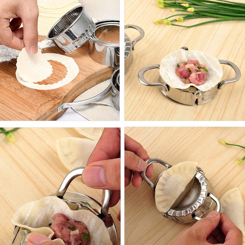 MOLTERA MOLTERA Dumpling Maker Puri Maker Puri Cutter Modal Maker Round Puri Cutter Puri Cutter for Even Shapes Chinese Dumplings Rapid Making Tool COMBOO Set  - Image 2