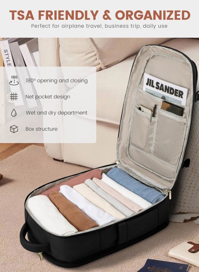 Lovevook Travel Backpack for Women & Men, Dark Purple-beige-black, 40L-17.3 Inch-3Pcs, Travel Backpacks - Image 5