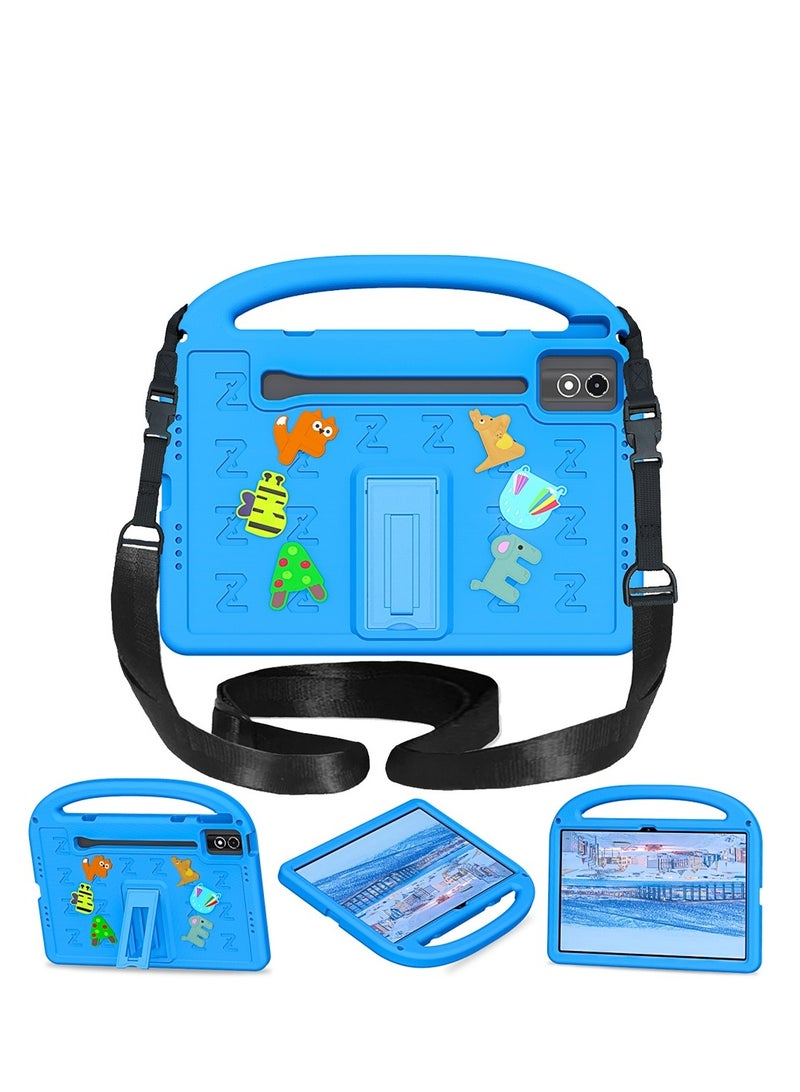 Children's Protective Case for Lenovo Tab P12 12.7 Inch 2023 TB-370FU TB-371FC﻿ Lenovo Xiaoxin Pad Pro 12.7 Inch TB-373FU TB-375FC﻿  Lenovo Xiaoxin Pad Plus 12.7 Inch 2025 , shockproof cover with shoulder strap bracket - Image 1