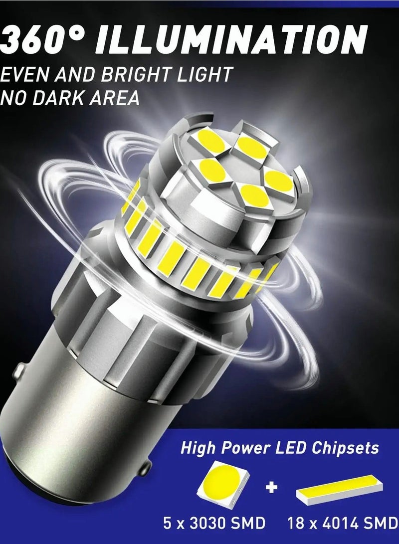 لمبة LED 1157 بيضاء 6500 كيلفن، لمبات LED 2057 2357 7528 BAY15D للضوء الاحتياطي/عكس الضوء، ضوء الذيل، ضوء الفرامل، أكثر إشراقًا بنسبة 300% جاهزة لكانبوس بتوصيل ولعب، عبوة من 2 - Image 4