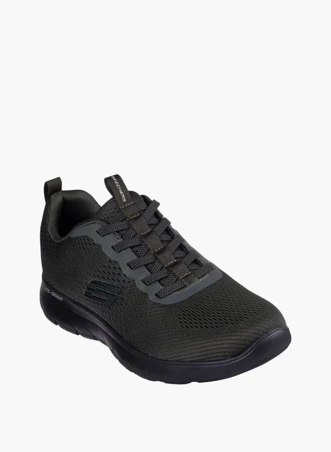 سكيتشرز Men's Logo Detail Sports Shoes With Lace-Up Closure - Summits