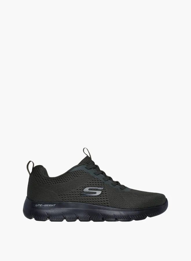 سكيتشرز Men's Logo Detail Sports Shoes With Lace-Up Closure - Summits