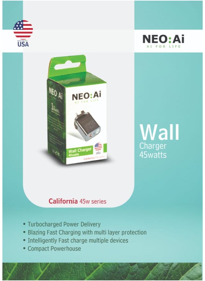 NEO:Ai NEO AI GAN Charger 2-Port 45 W - Black - VEN2005  - Image 5