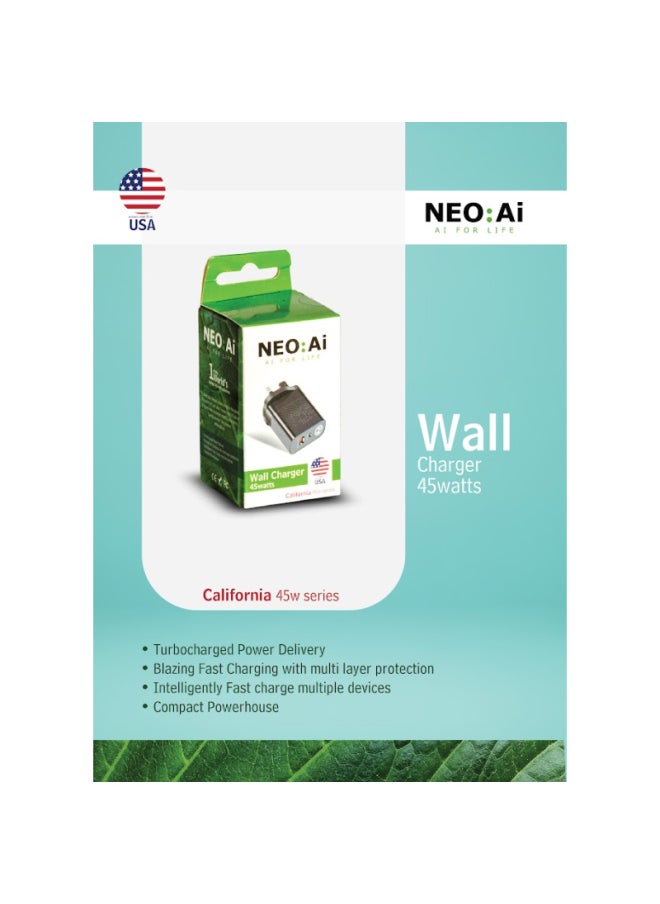 NEO:Ai NEO AI GAN Charger 2-Port 45 W - Black - VEN2005  - Image 2