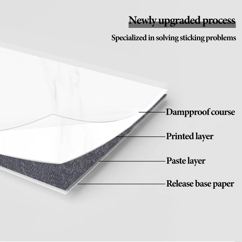 LVSHI 20pcs Marble Peel and Stick Waterproof PVC Shower Wall Panels Bathroom Backsplash Tile Stick on Wall for Bedoom, Kitchen 11.8"x11.8" (White with Gold crackles,19.4 Sq.Ft.) - Image 5