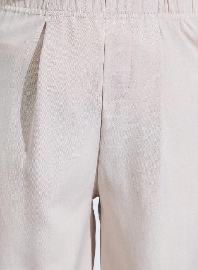 Styli Teen Boys Beige Solid Front Pleated Pants - Image 3