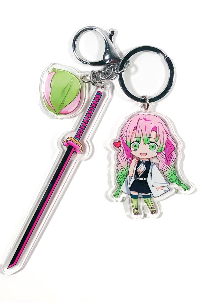 Kanroji Mitsuri - "Mitsuri Love Hashira Keychain: Heartbeat Ribbon Accessory"
