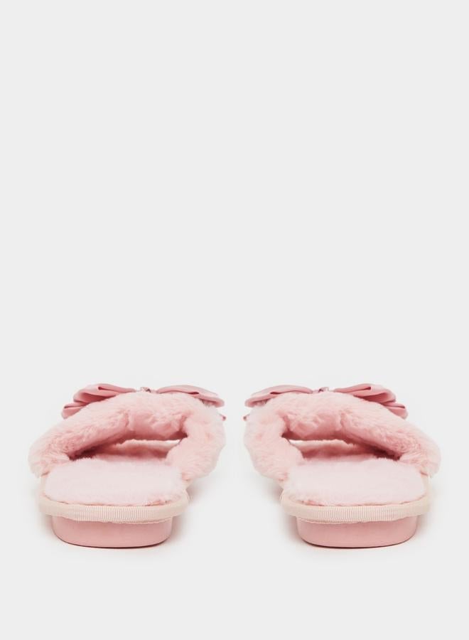 Styli Bow Detail Slip On Slippers - Image 5