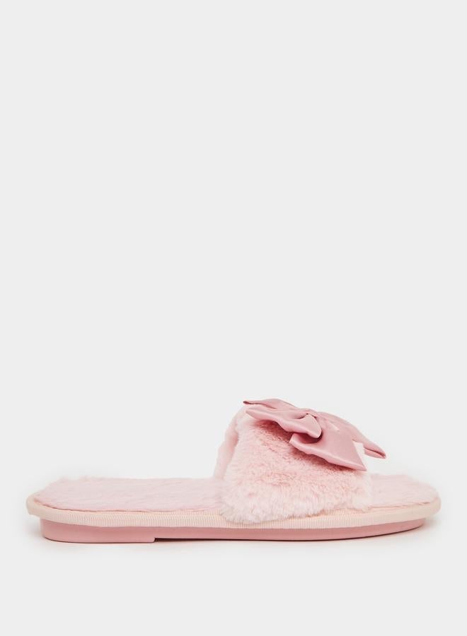 Styli Bow Detail Slip On Slippers - Image 1