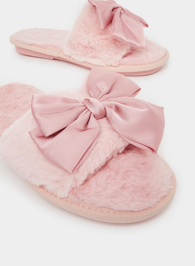 Styli Bow Detail Slip On Slippers - Image 4