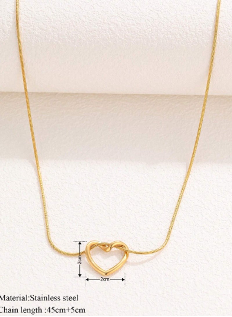 MANIKAN Women's Necklace Hollow Heart Shaped Stainless Steel Pendant Trendy Lightweight Luxurious and Simple Gift Accessories for Women - Image 5