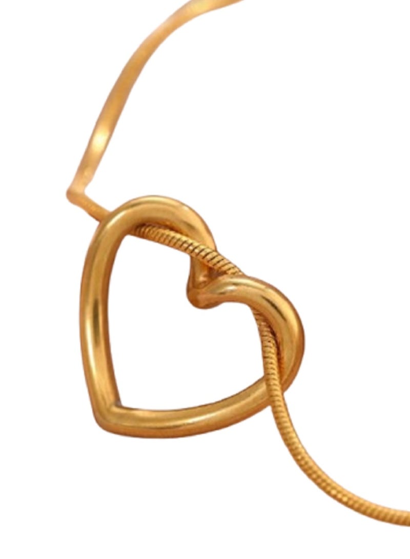 MANIKAN Women's Necklace Hollow Heart Shaped Stainless Steel Pendant Trendy Lightweight Luxurious and Simple Gift Accessories for Women - Image 3