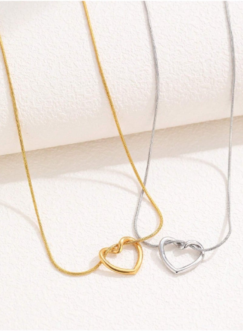 MANIKAN Women's Necklace Hollow Heart Shaped Stainless Steel Pendant Trendy Lightweight Luxurious and Simple Gift Accessories for Women - Image 4