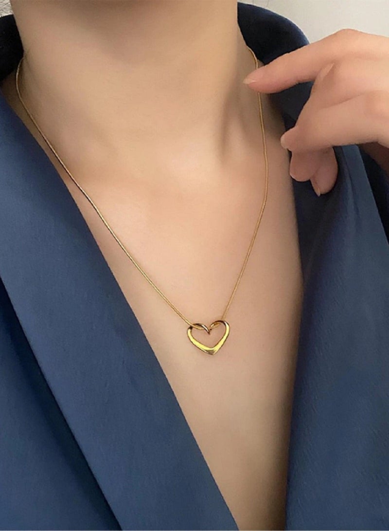 MANIKAN Women's Necklace Hollow Heart Shaped Stainless Steel Pendant Trendy Lightweight Luxurious and Simple Gift Accessories for Women - Image 5