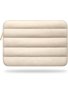 Rock Pow Puffy Laptop Sleeve 13-14 Inch Laptop Sleeve Beige Laptop Sleeve for Women Cute Carrying Case Laptop Cover for MacBook Pro 14 Inch Laptop Sleeve MacBook Air M2 Sleeve 13 Inch iPad Pro 12.9  - Image 1